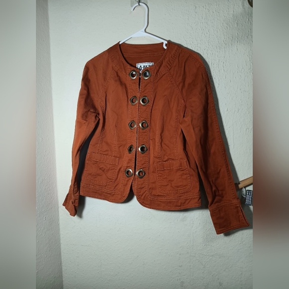 Ami Women's Rust Utility Jacket with Grommet Accents - Picture 1 of 7